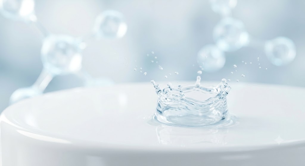 胜肽水滴撞擊水面形成水冠
